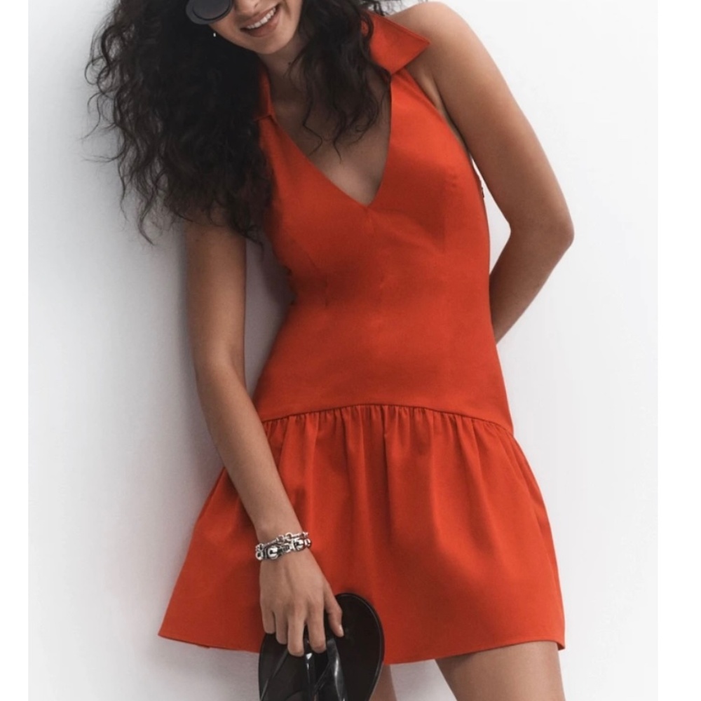 NWT Maeve Halter Drop Waist Mini Dress